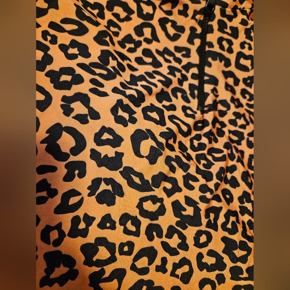 PLT Neon Orange Leopard Zipper Bikini, Plus Size 18 - Picture 7 of 10